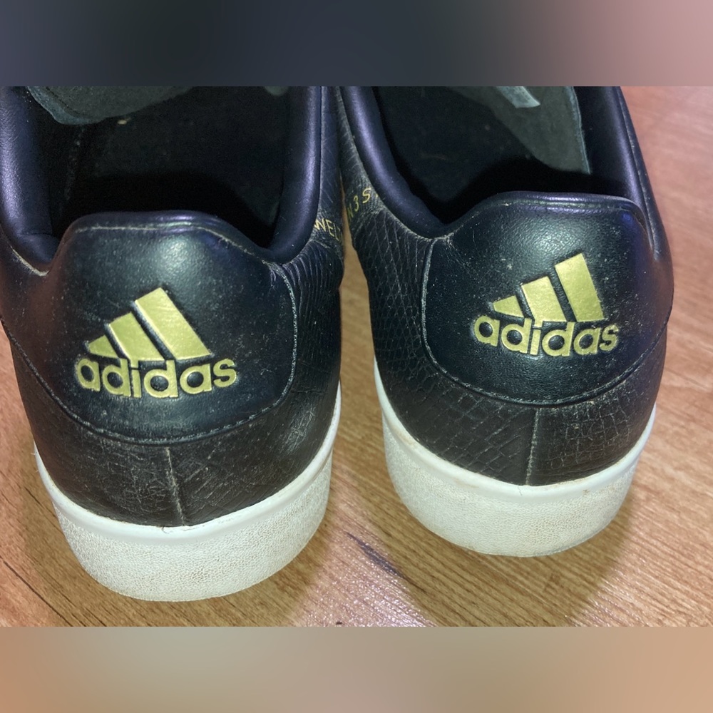 ADIDAS ADICROS  - LEA BLACK/WHITE F33778 BLACK LEATHER GOLF SPIKELESS - Picture 6 of 8